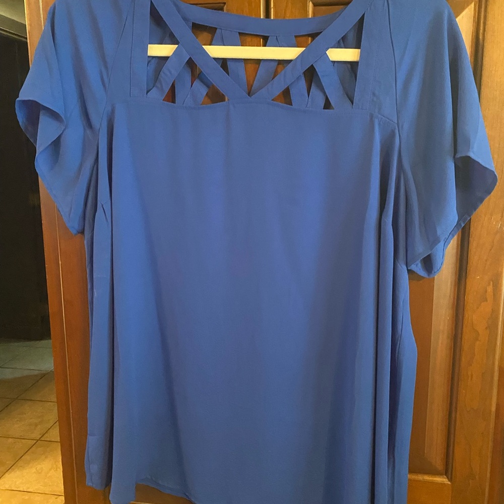 Torrid Royal Blue Cut-Out Blouse